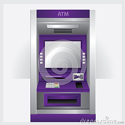 Automatic Teller Machine Banking Vector Illustration