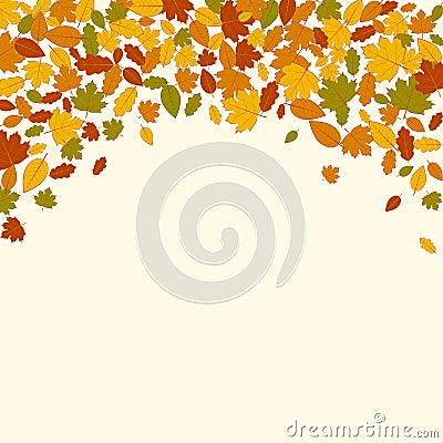 Pattern of falling colorful leaves. Vector Illustration