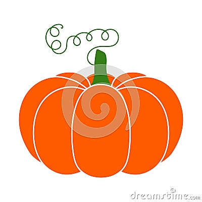 Vector illustration of autumn ripe cozy squash pumpkin with the swirl. Thanksgiving day background. Hygge time. Halloween party Vector Illustration