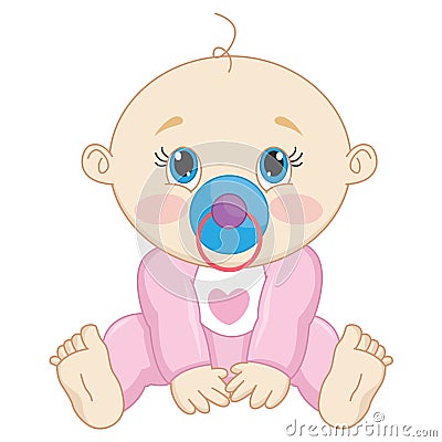 Vector Illustration Of A Baby Vector Illustration