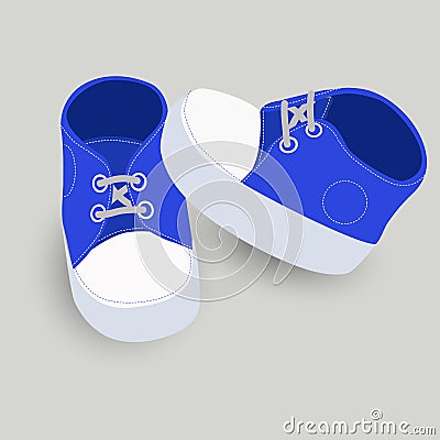 Little baby blue boots or shoes vector illustration Vector Illustration