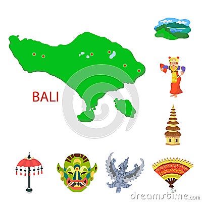 Vector design of bali and indonesia logo. Collection of bali and caribbean stock symbol for web. Vector Illustration