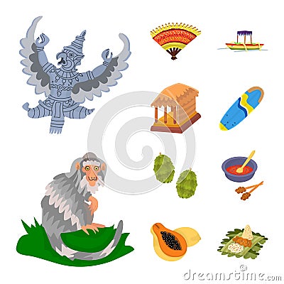 Vector design of bali and indonesia symbol. Set of bali and caribbean stock vector illustration. Vector Illustration