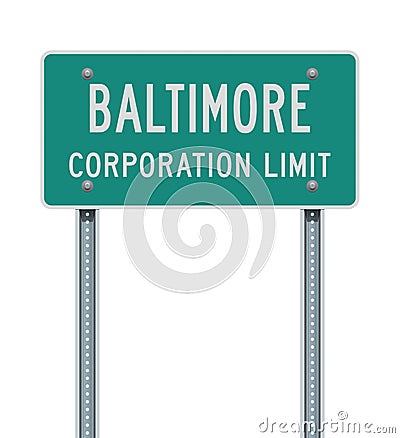 Baltimore Corporation Limit road sign Cartoon Illustration