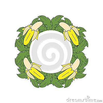 Vector illustration, banan, fruit, appetite, Drawing on a white background. Sketch, stiker. Vector Illustration