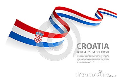 Vector Banner with Croatia Flag colors Vector Illustration