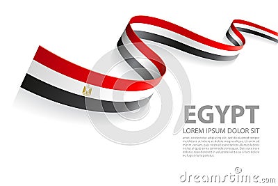 Vector Banner with Egypt Flag colors Vector Illustration