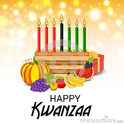 Happy Kwanzaa Celebration African American holiday festival of harvest. Stock Photo