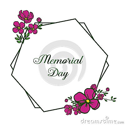 Vector illustration banner memorial day with pattern art floral frames Vector Illustration