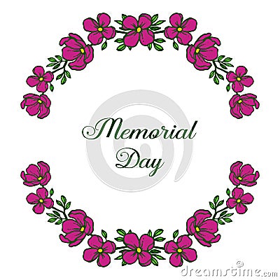 Vector illustration banner memorial day with pattern art floral frames Vector Illustration