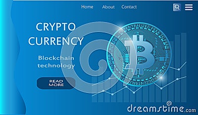 vector illustration, banner for the site on the theme of crypto currency, blockchain technologies. Vector Illustration