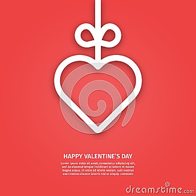 Vector illustration of banner valentines day concept in line style. Vector Illustration