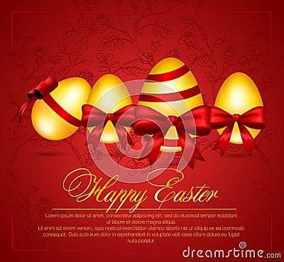 Vector illustration of beautiful Easter eggs. Cartoon Illustration