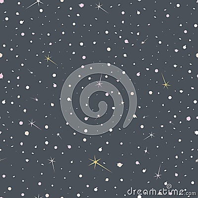 Vector illustration of beautiful lunar twilight with colourful glowing stars Vector Illustration