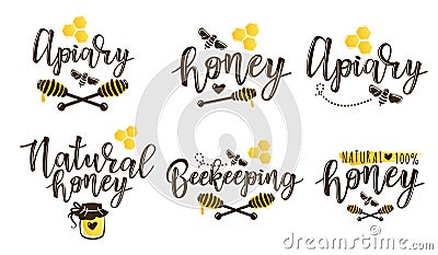 Vector illustration of beekeeping set Vector Illustration