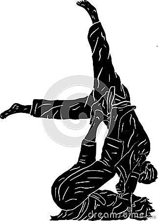 vector illustration belt black jiu jitsu fight combat Vector Illustration