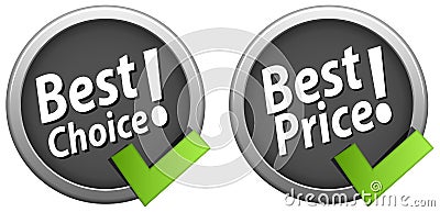 Best choice best price icons Vector Illustration