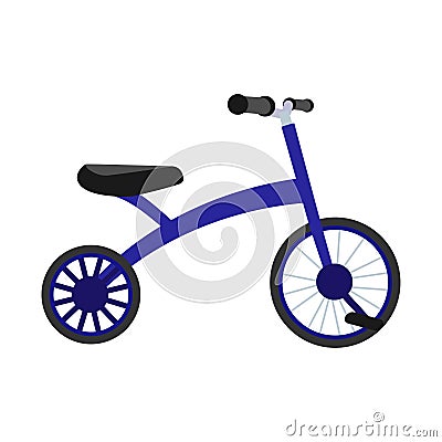 Vector illustration of bicycle, kids bike, wheel, transportation type. Flat style. Vector Illustration