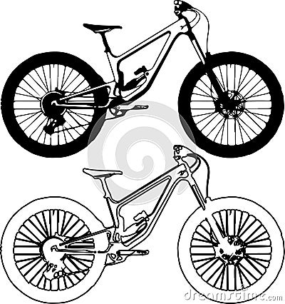 Vector illustration bicycle silhouette of classic road bike isolated on white background Vector Illustration