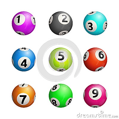 Vector illustration of bingo balls. on white background. Vector Illustration