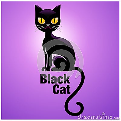 Black Cat symbol Vector Illustration