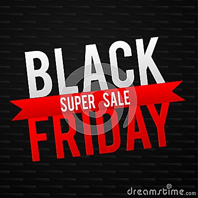 Black friday sale banner Cartoon Illustration