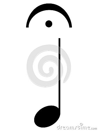 Black music symbol of Fermata or Pause Vector Illustration