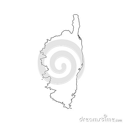 Vector illustration of black outline Corsica map. Vector Illustration