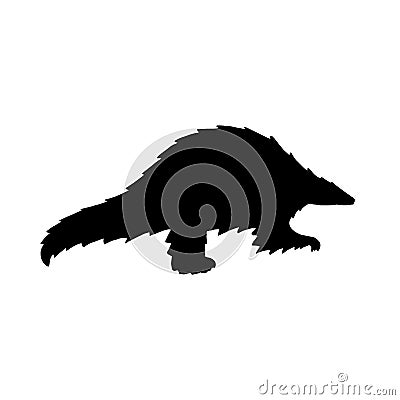 Vector illustration black pangolin silhouette Vector Illustration