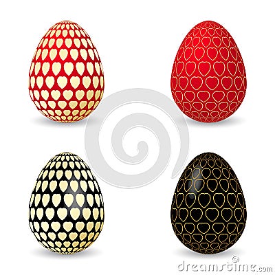 Vector illustration of black and red egg Vector Illustration