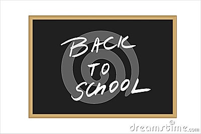 Vector illustration of black school board with handwritten text Back to school isolated Vector Illustration