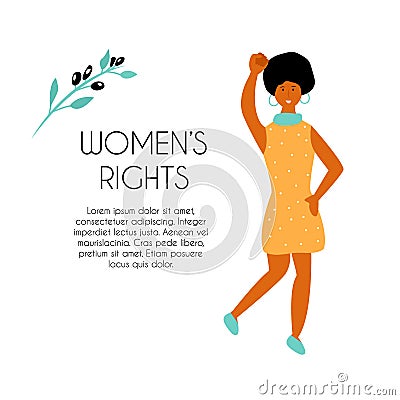 Vector illustration of black striking woman Vector Illustration