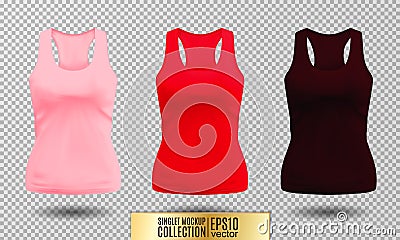 Vector illustration of black and white tank top or singlet Vector Illustration
