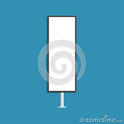 Vector illustration of blank outdoor advertisement banner. Vertical Cartoon Illustration