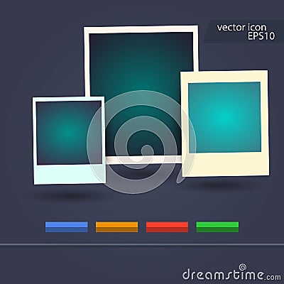 Vector illustration of blank retro photo frame Cartoon Illustration