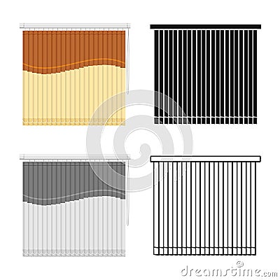 Vector illustration of blinds and casement symbol. Graphic of blinds and room stock vector illustration. Vector Illustration