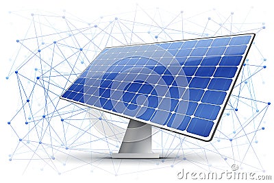 Blockchain in Green Energy Industry Vector Illustration