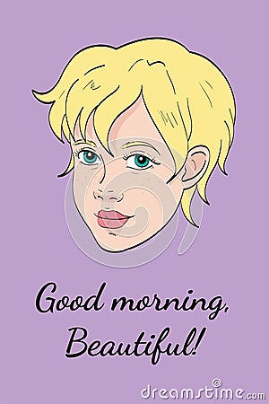 Vector illustration of blonde woman Vector Illustration