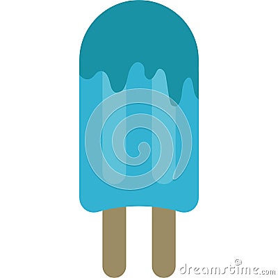 Blue Double Popsicle Vector Illustration Vector Illustration