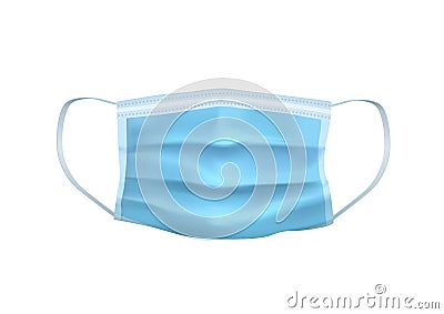Vector illustration of blue medical protective face mask on white background Vector Illustration