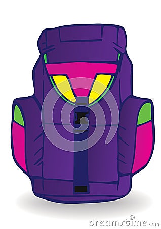 vector illustration blue tourist backpack. Vector Illustration