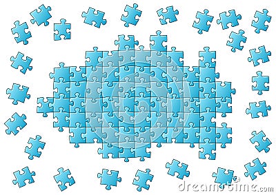 Unfinished puzzle Vector Illustration