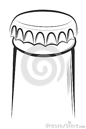 Bottle with stopper on a white background. Vector Illustration