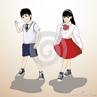 Vector illustration - Boy & Girl Vector Illustration