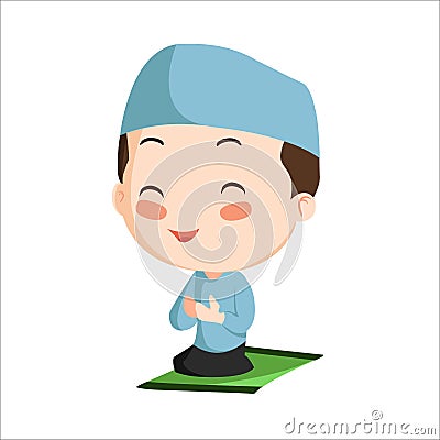 Vector - boy muslim kid Vector Illustration