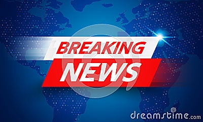 Vector Illustration Breaking News Live Banner on Glowing World Map Business Interface Background Vector Illustration