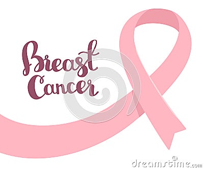 Vector illustration for breast cancer awareness month with pink Vector Illustration