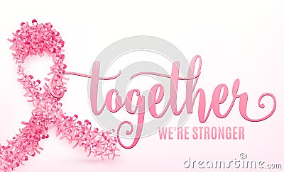 Vector illustration of breast cancer ribbon Vector Illustration