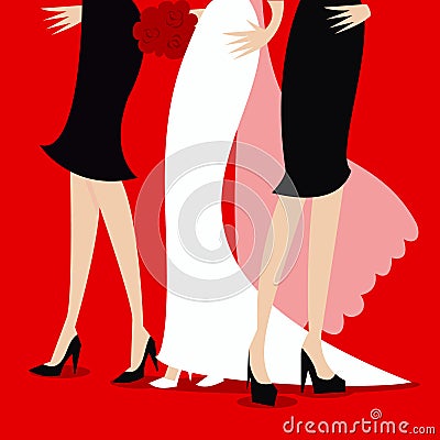 Bridal Party Vector Illustration