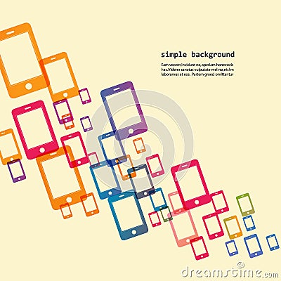 Vector illustration. Bright smartphones white background Vector Illustration